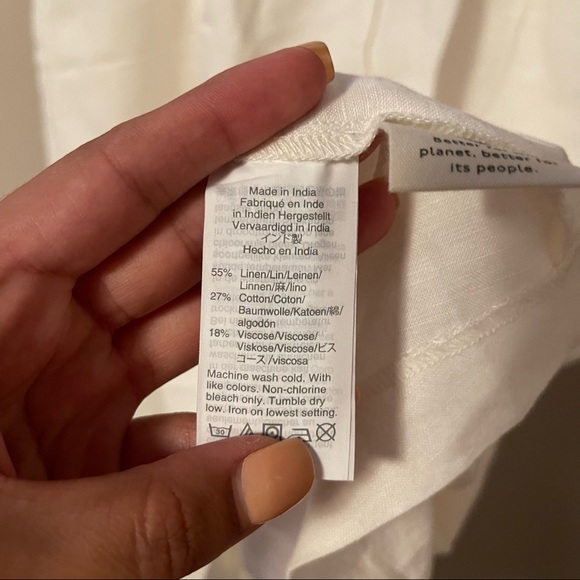 MADEWELL Linen Blend Button-Waist Wrap Midi Dress - Picture 8 of 9